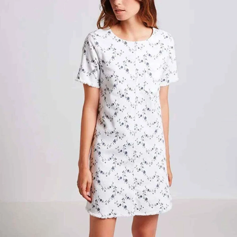 Current Elliott The Fray Edge Shift Dress Sugar Viney Floral